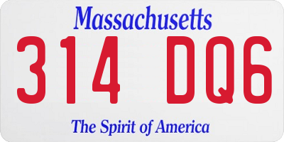MA license plate 314DQ6