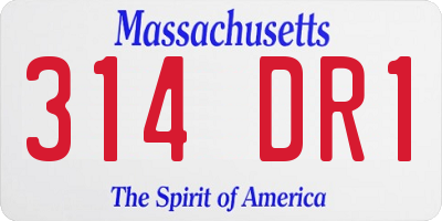 MA license plate 314DR1