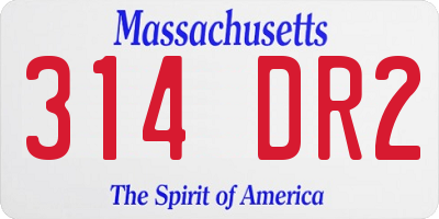MA license plate 314DR2