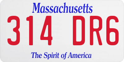 MA license plate 314DR6