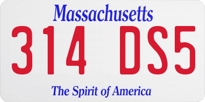 MA license plate 314DS5