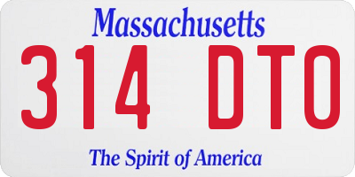MA license plate 314DT0