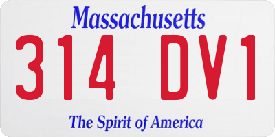 MA license plate 314DV1