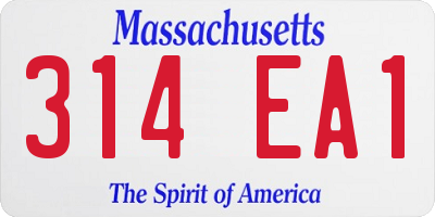 MA license plate 314EA1
