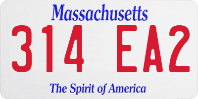 MA license plate 314EA2