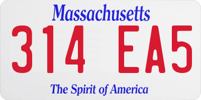 MA license plate 314EA5