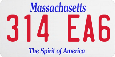 MA license plate 314EA6