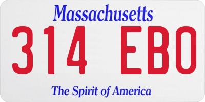 MA license plate 314EB0