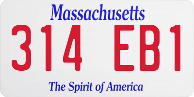 MA license plate 314EB1
