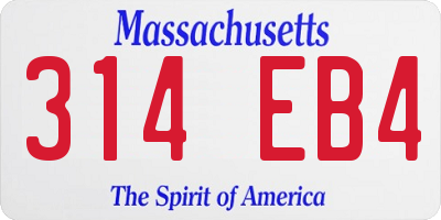 MA license plate 314EB4