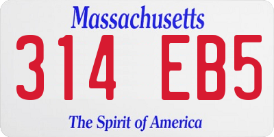MA license plate 314EB5