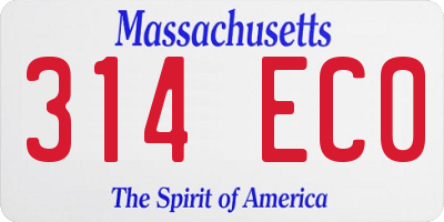 MA license plate 314EC0
