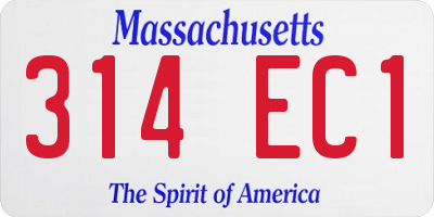 MA license plate 314EC1