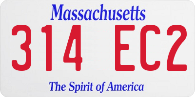 MA license plate 314EC2