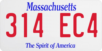 MA license plate 314EC4
