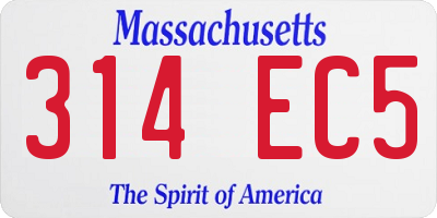 MA license plate 314EC5