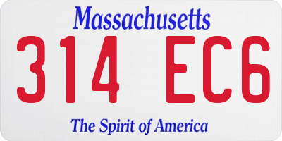 MA license plate 314EC6