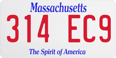 MA license plate 314EC9