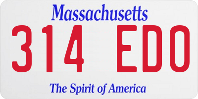 MA license plate 314ED0