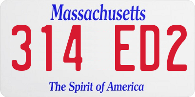 MA license plate 314ED2