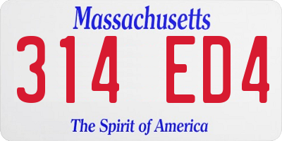 MA license plate 314ED4