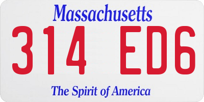 MA license plate 314ED6
