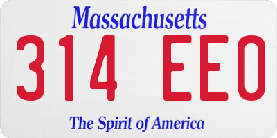 MA license plate 314EE0