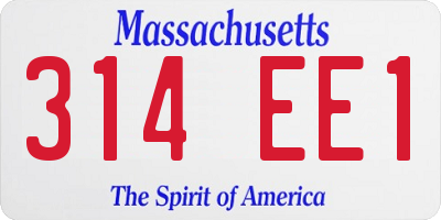 MA license plate 314EE1