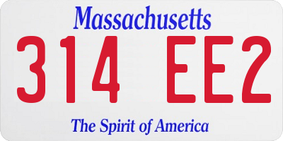 MA license plate 314EE2