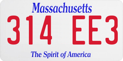 MA license plate 314EE3