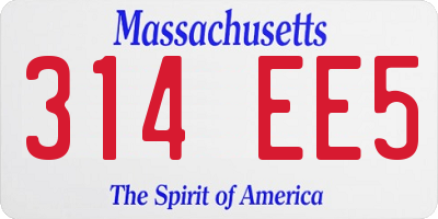 MA license plate 314EE5