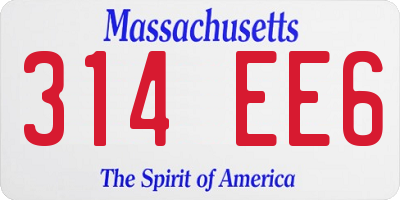 MA license plate 314EE6