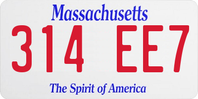 MA license plate 314EE7