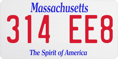 MA license plate 314EE8