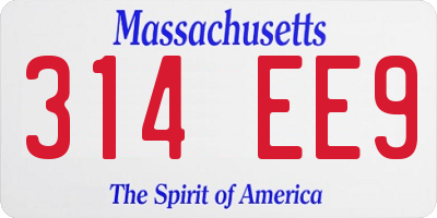 MA license plate 314EE9