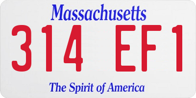 MA license plate 314EF1