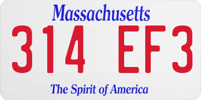 MA license plate 314EF3