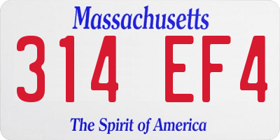 MA license plate 314EF4