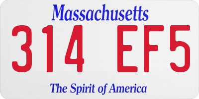 MA license plate 314EF5