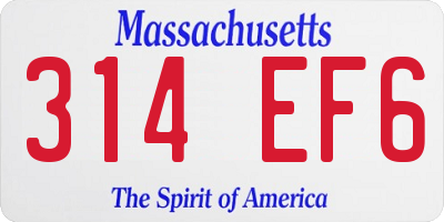 MA license plate 314EF6