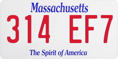 MA license plate 314EF7