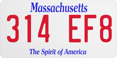 MA license plate 314EF8