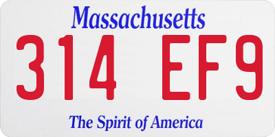 MA license plate 314EF9