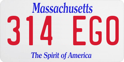 MA license plate 314EG0