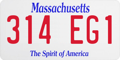 MA license plate 314EG1