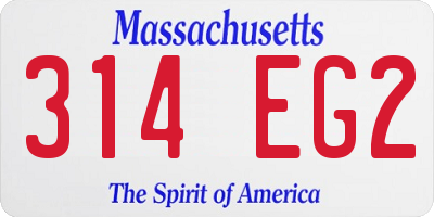 MA license plate 314EG2