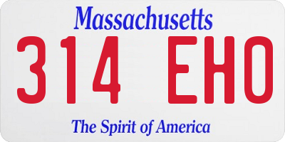 MA license plate 314EH0