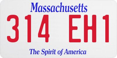 MA license plate 314EH1