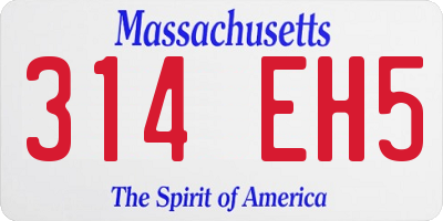 MA license plate 314EH5