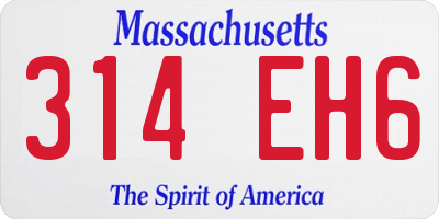 MA license plate 314EH6